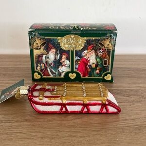 Sled Glass Blown Ornament by Old World Christmas